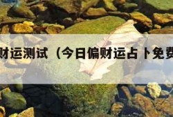 今日偏财运测试（今日偏财运占卜免费下载安装）