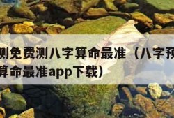 八字预测免费测八字算命最准（八字预测免费测八字算命最准app下载）