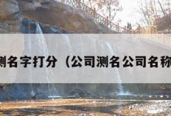 公司测名字打分（公司测名公司名称打分）