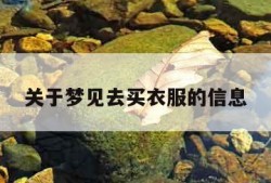 关于梦见去买衣服的信息