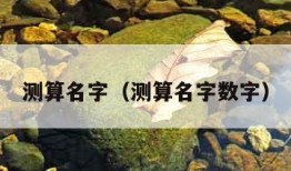 测算名字（测算名字数字）