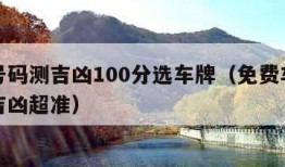 车牌号码测吉凶100分选车牌（免费车牌号码测吉凶超准）