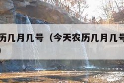 今天农历几月几号（今天农历几月几号阳历几月几号）