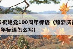 热烈庆祝建党100周年标语（热烈庆祝建党100周年标语怎么写）