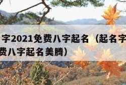 起名字2021免费八字起名（起名字2021免费八字起名美腾）