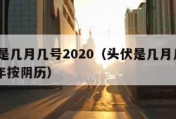 头伏是几月几号2020（头伏是几月几号2022年按阴历）