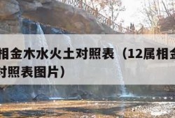 12属相金木水火土对照表（12属相金木水火土对照表图片）