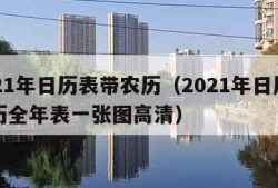 2021年日历表带农历（2021年日历带农历全年表一张图高清）