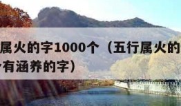 五行属火的字1000个（五行属火的字1000个有涵养的字）