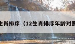 12生肖排序（12生肖排序年龄对照表）