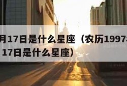 12月17日是什么星座（农历1997年12月17日是什么星座）