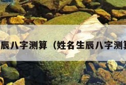 生辰八字测算（姓名生辰八字测算）