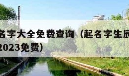 八字取名字大全免费查询（起名字生辰八字取名大全2023免费）