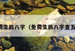 免费生辰八字（免费生辰八字查五行）