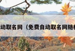 免费自动取名网（免费自动取名网随机网名）