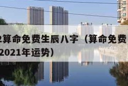 2022算命免费生辰八字（算命免费 生辰八字2021年运势）