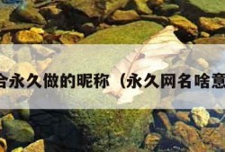 适合永久做的昵称（永久网名啥意思）