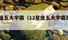 12星座五大学霸（12星座五大学霸是什么星座）