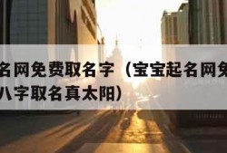 宝宝起名网免费取名字（宝宝起名网免费取名字生辰八字取名真太阳）