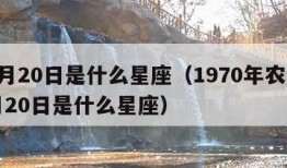 11月20日是什么星座（1970年农历11月20日是什么星座）