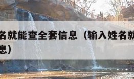 输入姓名就能查全套信息（输入姓名就能查到个人信息）