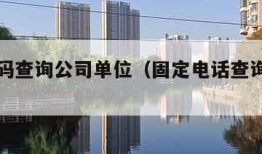 电话号码查询公司单位（固定电话查询详细单位）