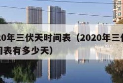 2020年三伏天时间表（2020年三伏天时间表有多少天）