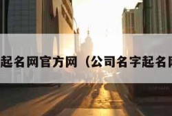 公司起名网官方网（公司名字起名网站）