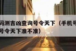 手机号码测吉凶查询号令天下（手机号码测吉凶查询号令天下准不准）