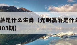 光明磊落是什么生肖（光明磊落是什么生肖2019年103期）